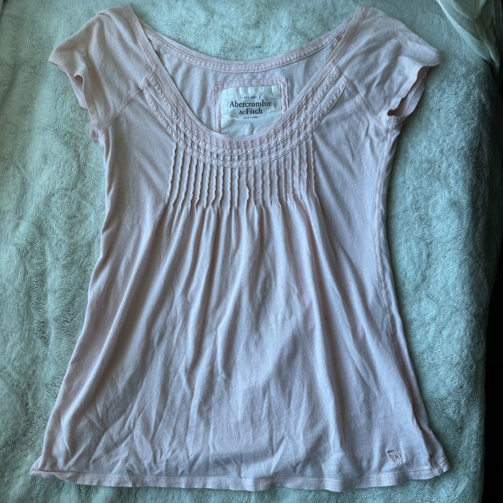 Y2K Baby Pink Coquette Abercrombie Pleated Doll Top